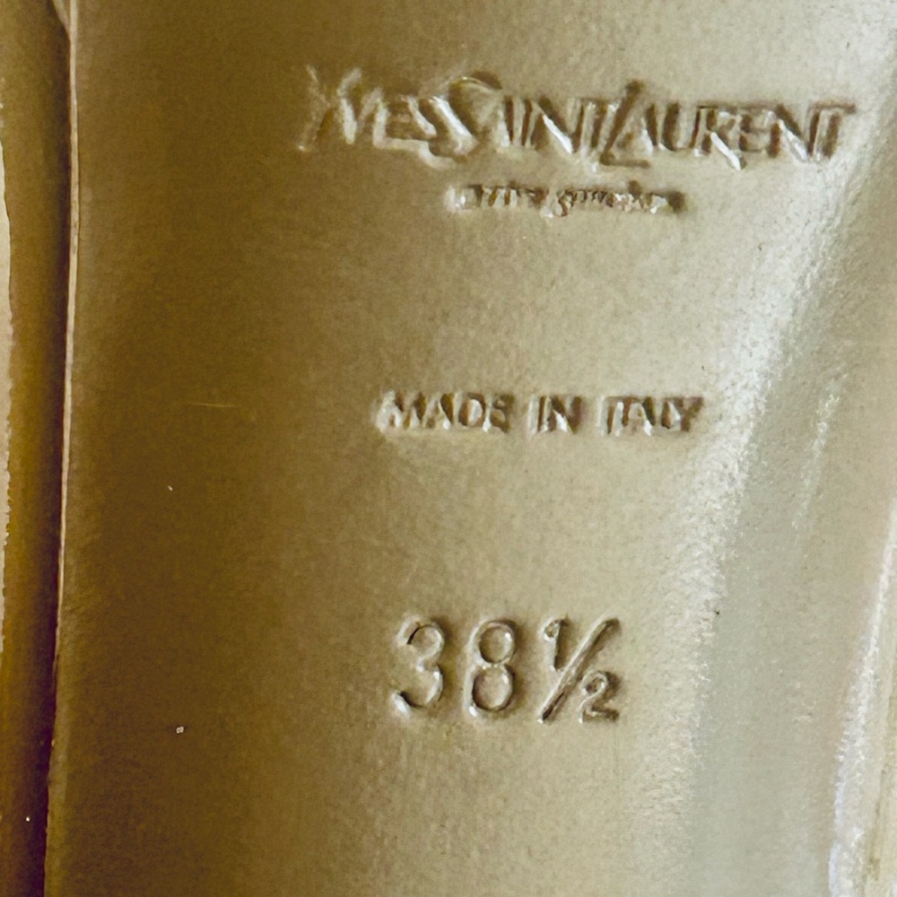 Yves Saint Laurent Patent Leather Taupe color Heels 7.5 - Picture 6 of 14